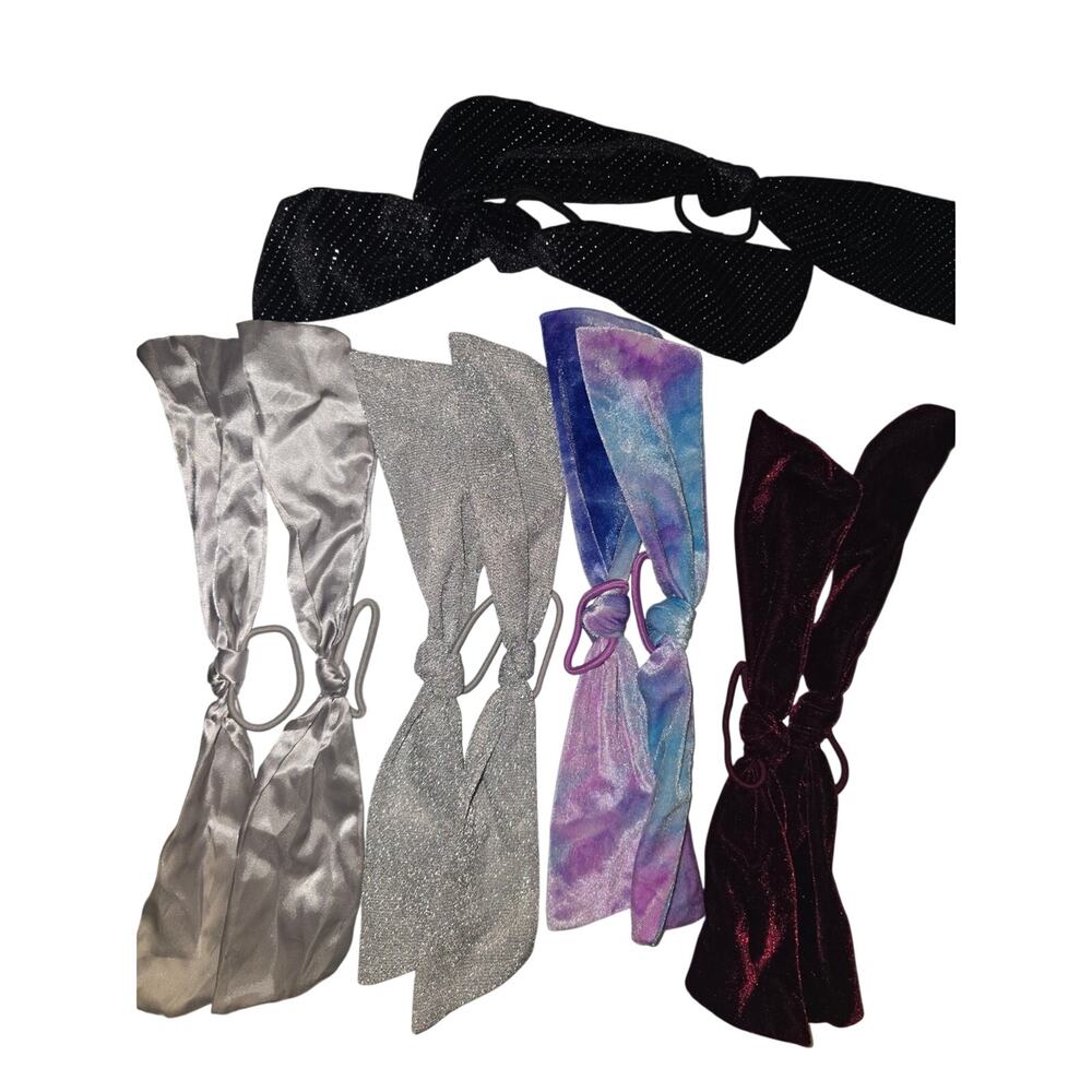 Elegant Velvet and Satin Knot Hair Ties - Assorted Colors